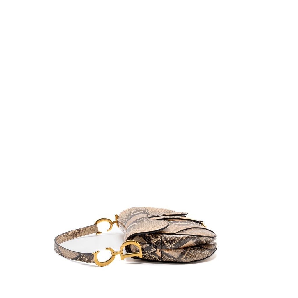 DIOR MEDIUM SADDLE BAG PYTHON MULTICOLOR GHW