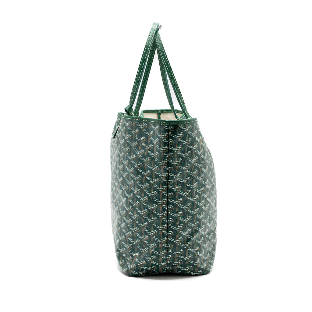 GOYARD SAINT LOUIS PM TOTE BAG GOYARDINE CANVAS GREEN SHW