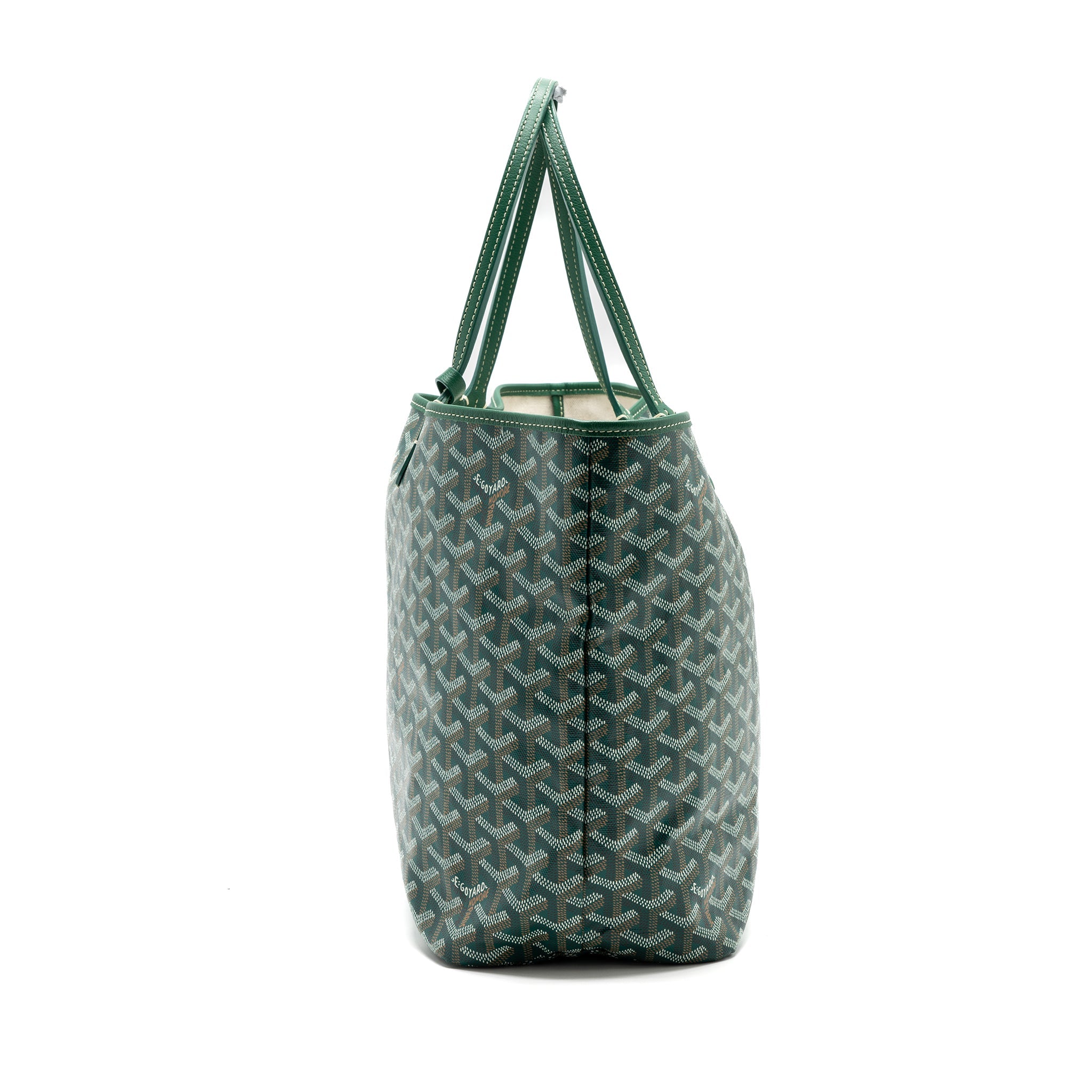 GOYARD SAINT LOUIS PM TOTE BAG GOYARDINE CANVAS GREEN SHW
