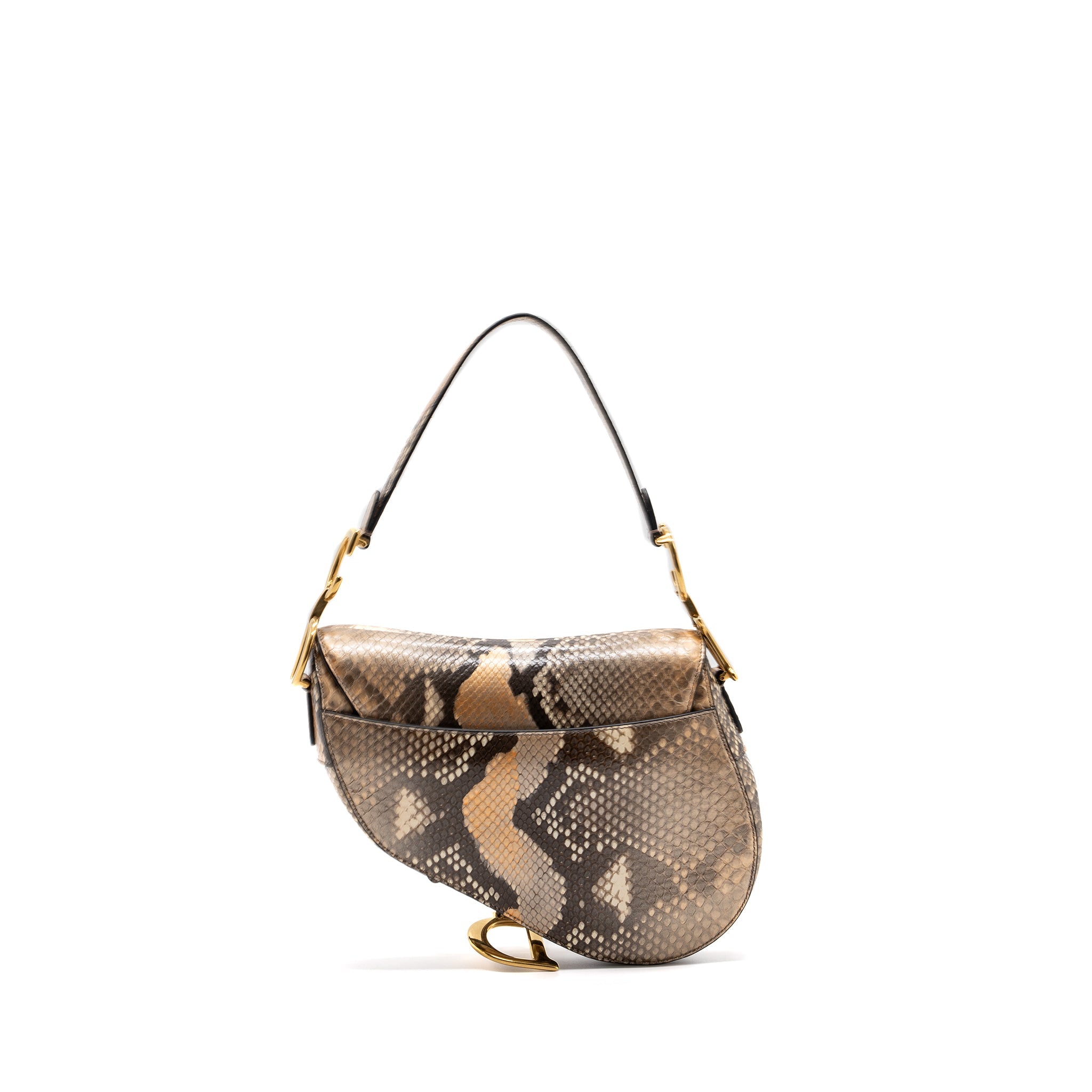 DIOR MEDIUM SADDLE BAG PYTHON MULTICOLOR GHW