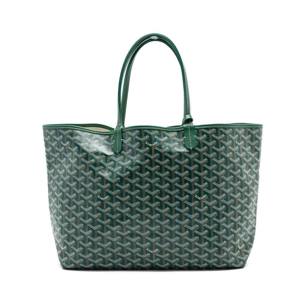 GOYARD SAINT LOUIS PM TOTE BAG GOYARDINE CANVAS GREEN SHW