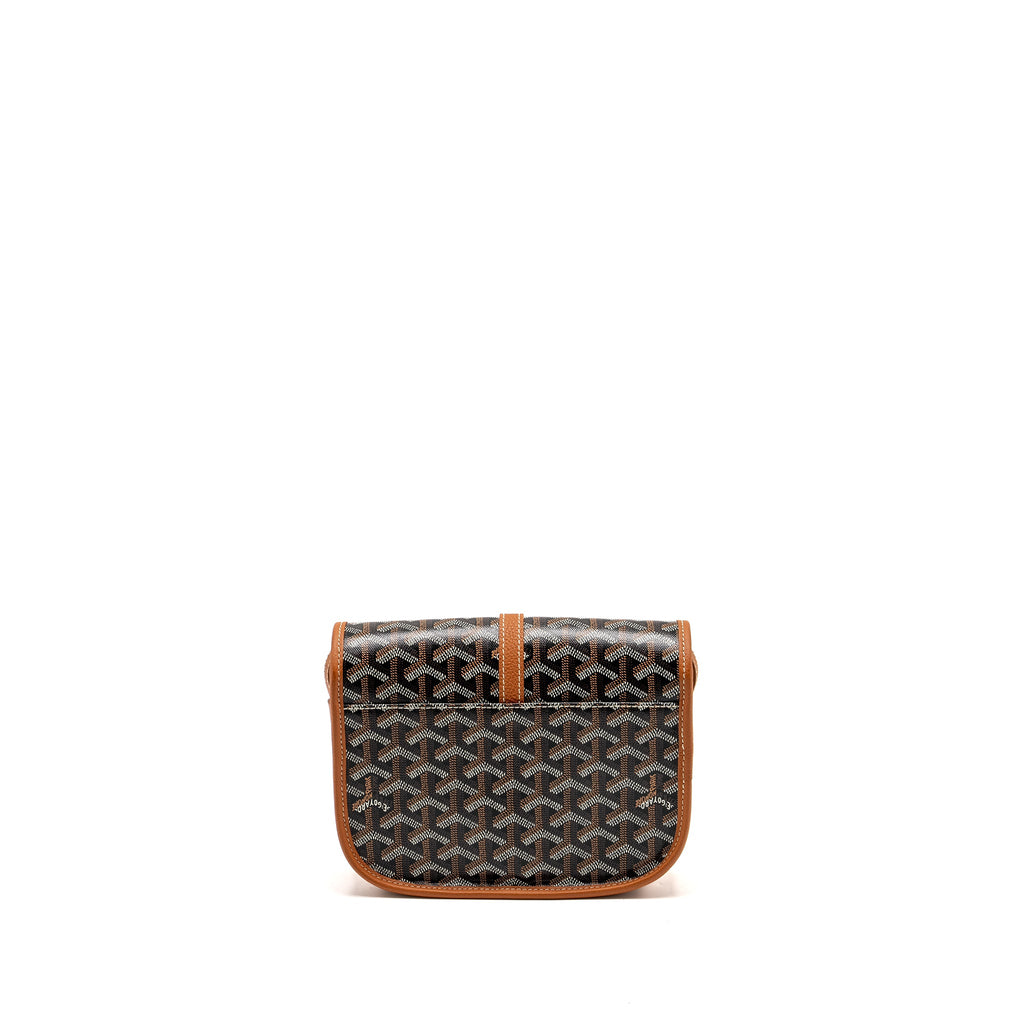 GOYARD BELVEDERE PM MESSENGER BAG GOYARDLINE CANVAS BROWN SHW