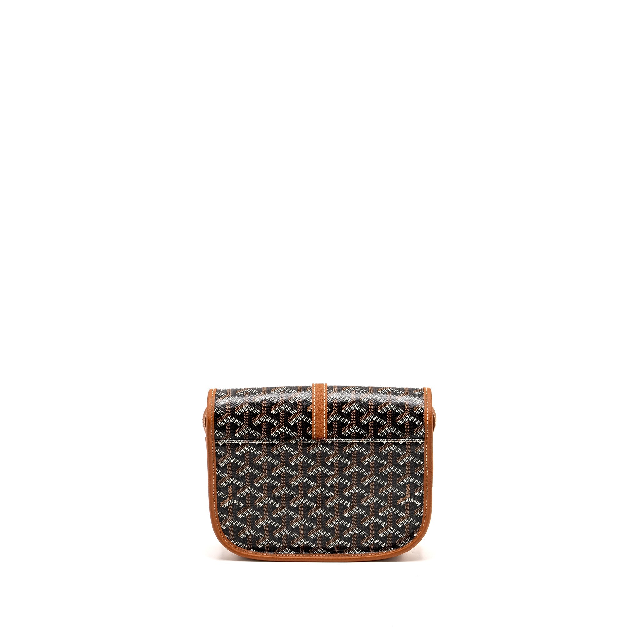 GOYARD BELVEDERE PM MESSENGER BAG GOYARDLINE CANVAS BROWN SHW