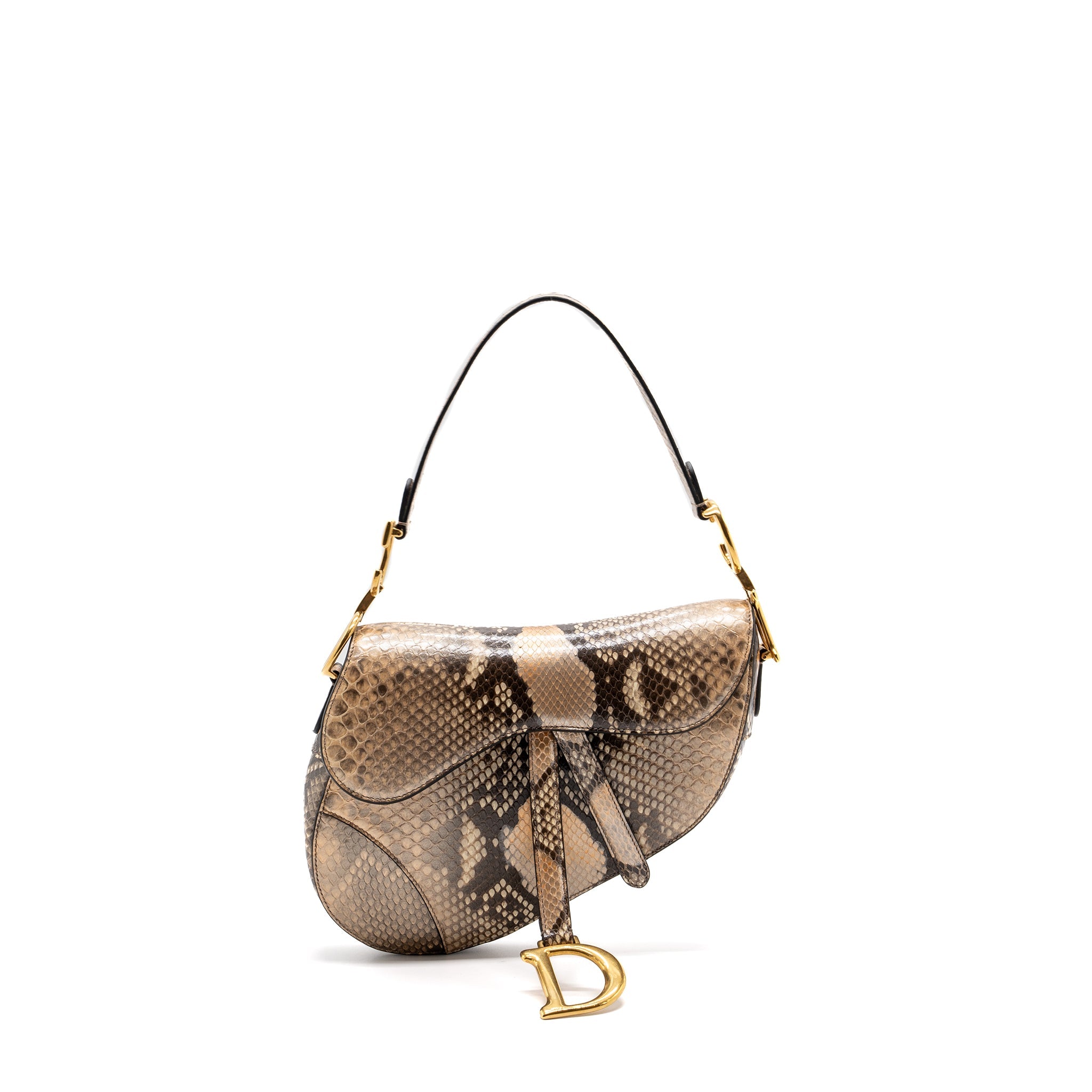 DIOR MEDIUM SADDLE BAG PYTHON MULTICOLOR GHW