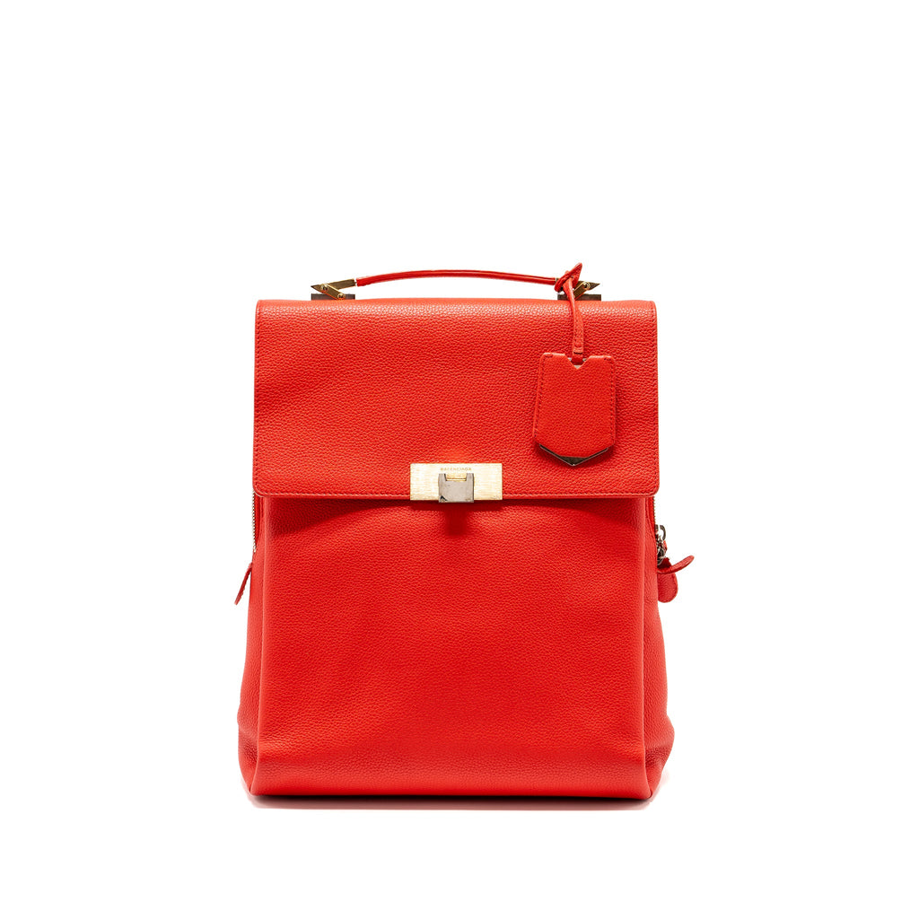 BALENCIAGA BACKPACK CALFSKIN RED GHW