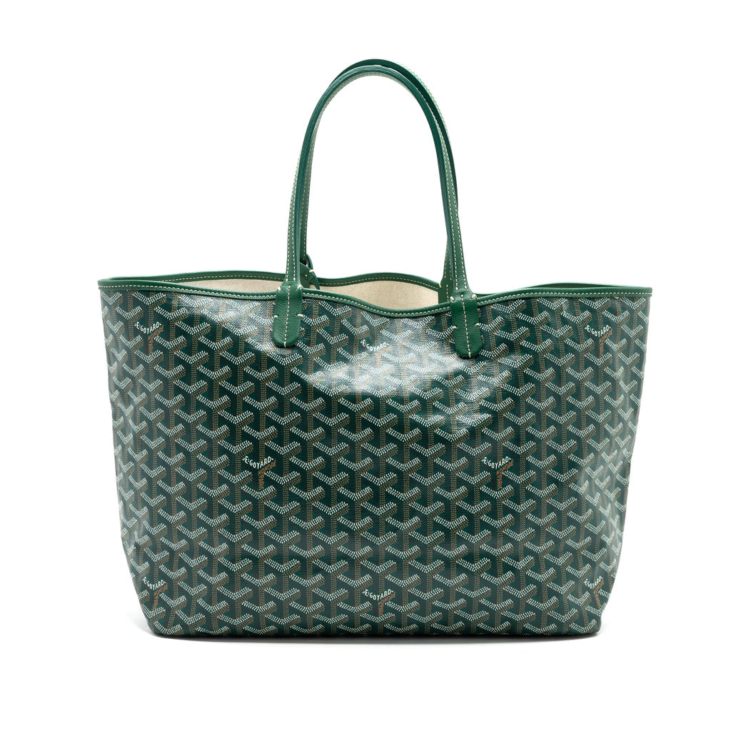 GOYARD SAINT LOUIS PM TOTE BAG GOYARDINE CANVAS GREEN SHW