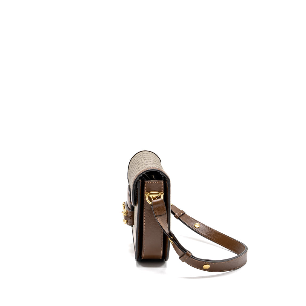 GUCCI HORSEBIT 1955 SHOULDER BAG GG SUPREME CANVAS / LEATHER BROWN GHW