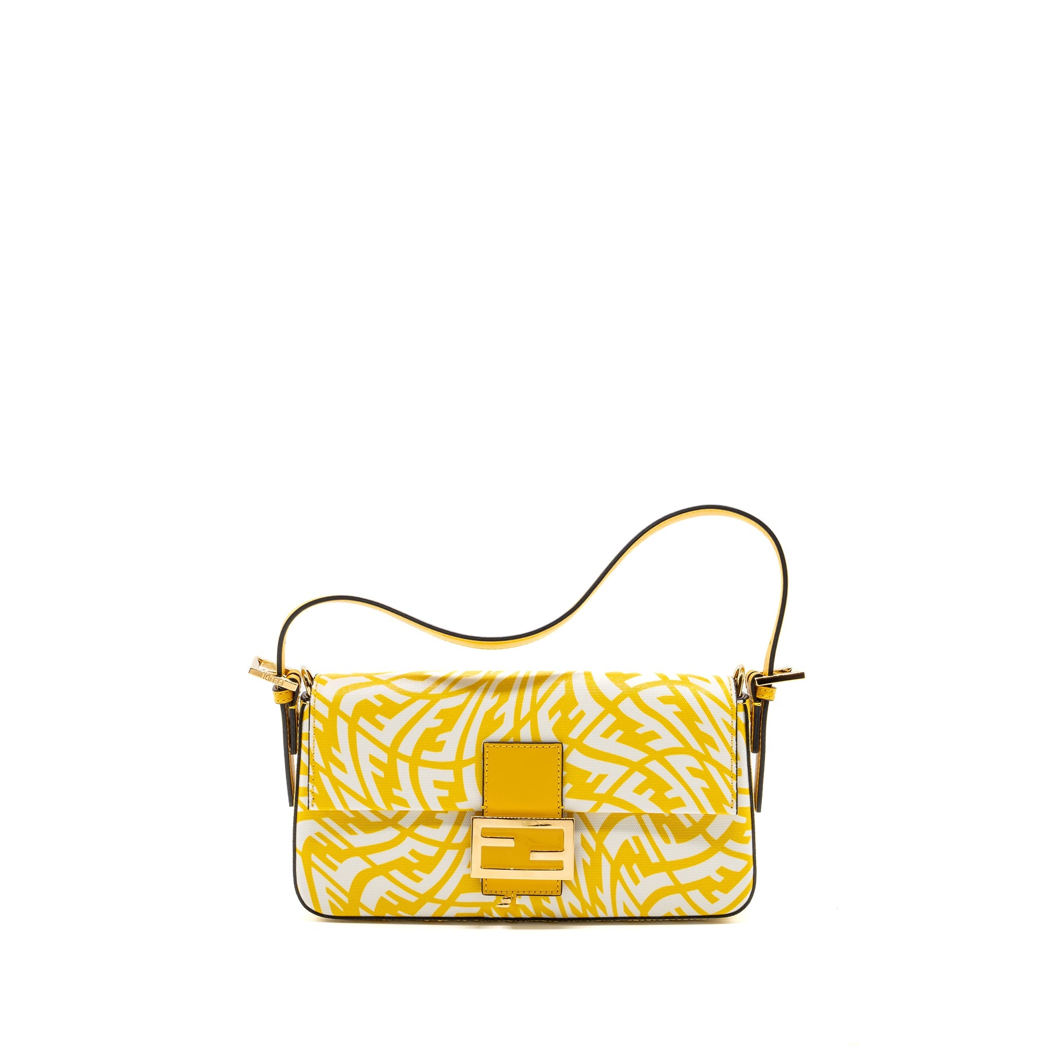 FENDI BAGUETTE 1997 CANVAS VETRIFICATO/FF VERTIGO PRINT GHW