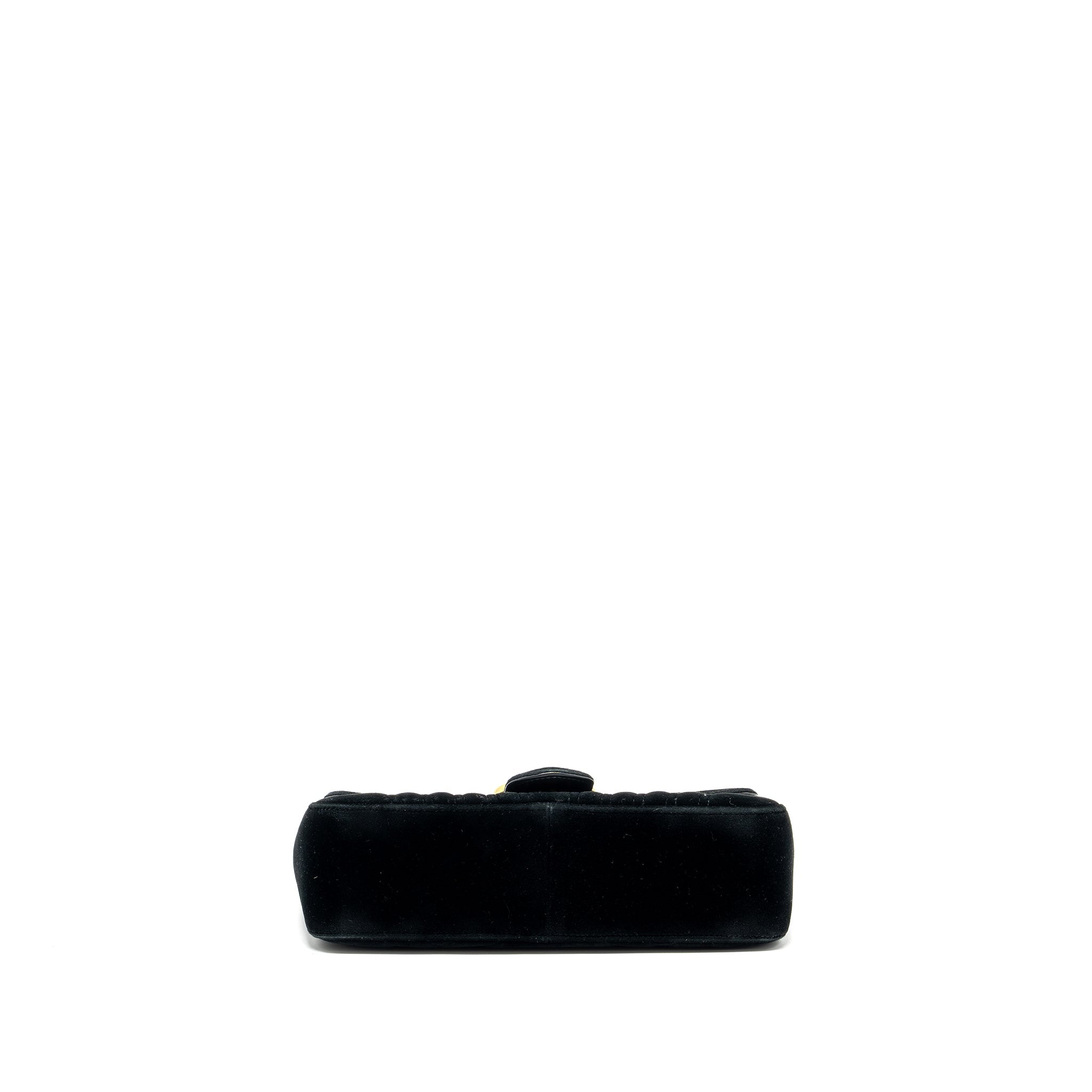 GUCCI SMALL GG MARMONT BAG VELVET BLACK GHW