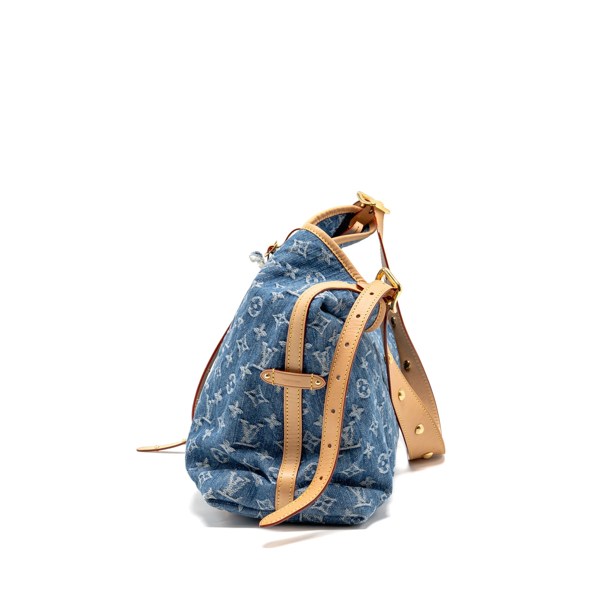 LOUIS VUITTON CARRYALL MM MONOGRAM DENIM BLUE GHW