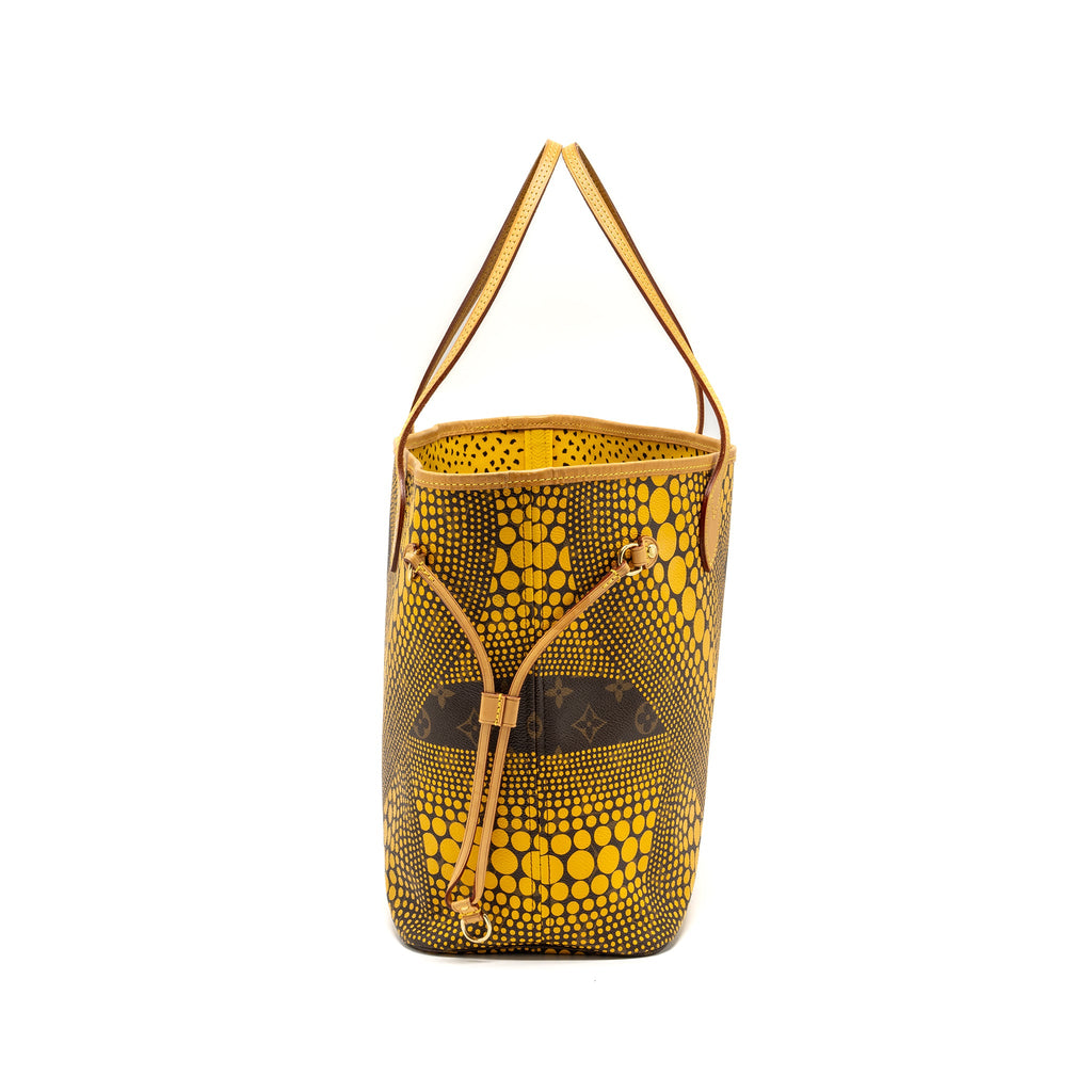 LOUIS VUITTON X YAYOI KUSAM NEVERFULL MM MONOGRAM CANVAS / YELLOW GHW