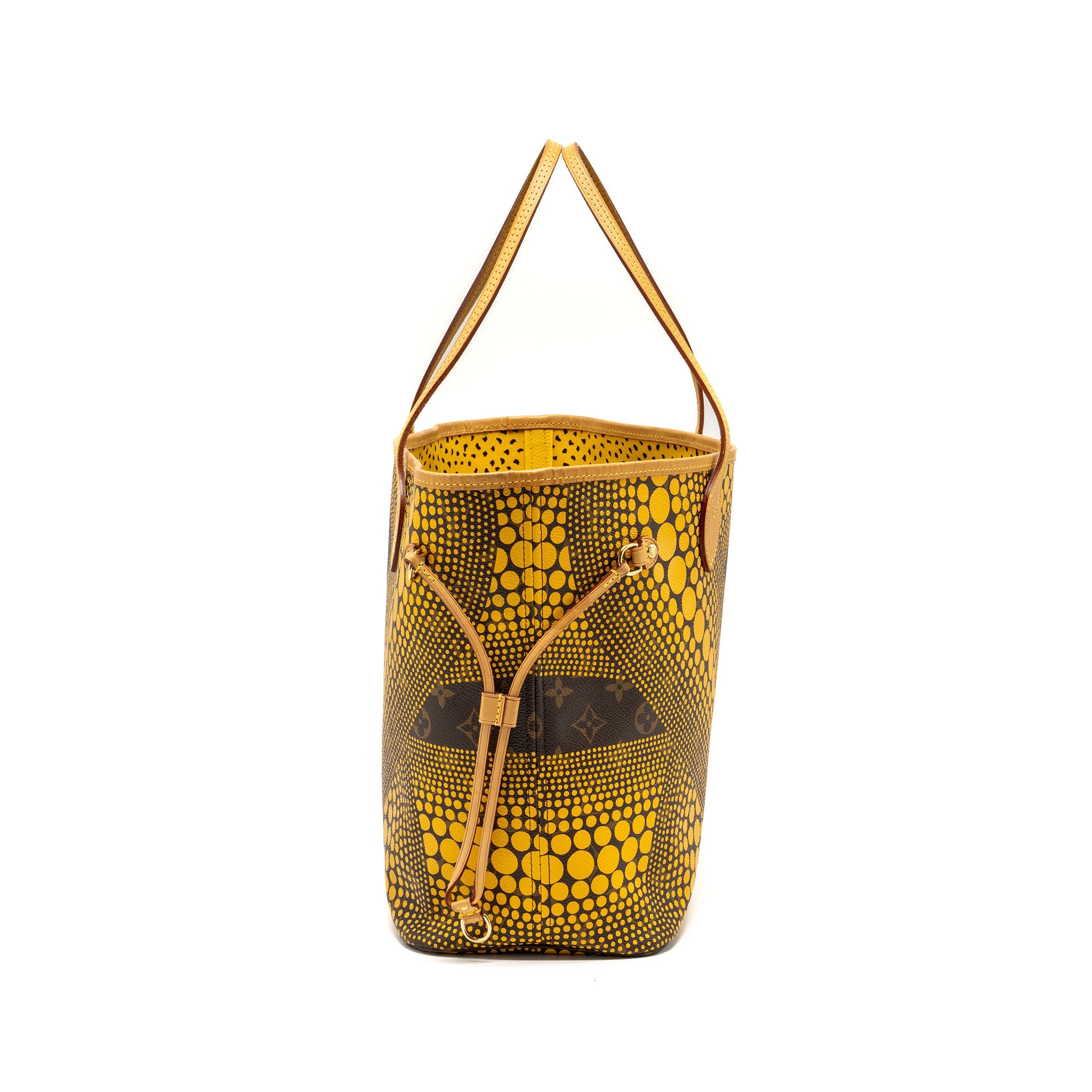LOUIS VUITTON X YAYOI KUSAM NEVERFULL MM MONOGRAM CANVAS / YELLOW GHW