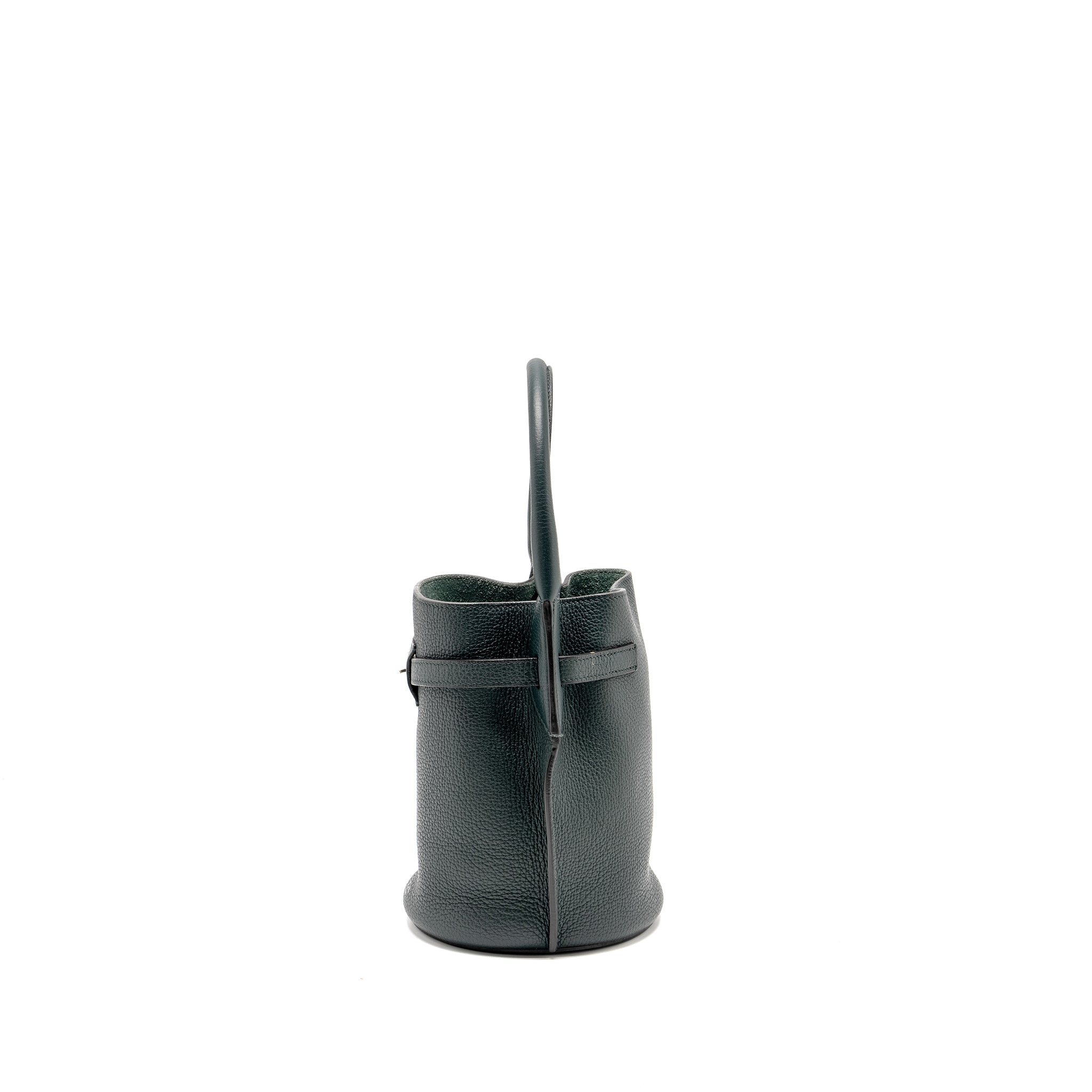 CELINE NANO BUCKET BIG BAG GRAINED CALFSKIN DARK GREEN SHW
