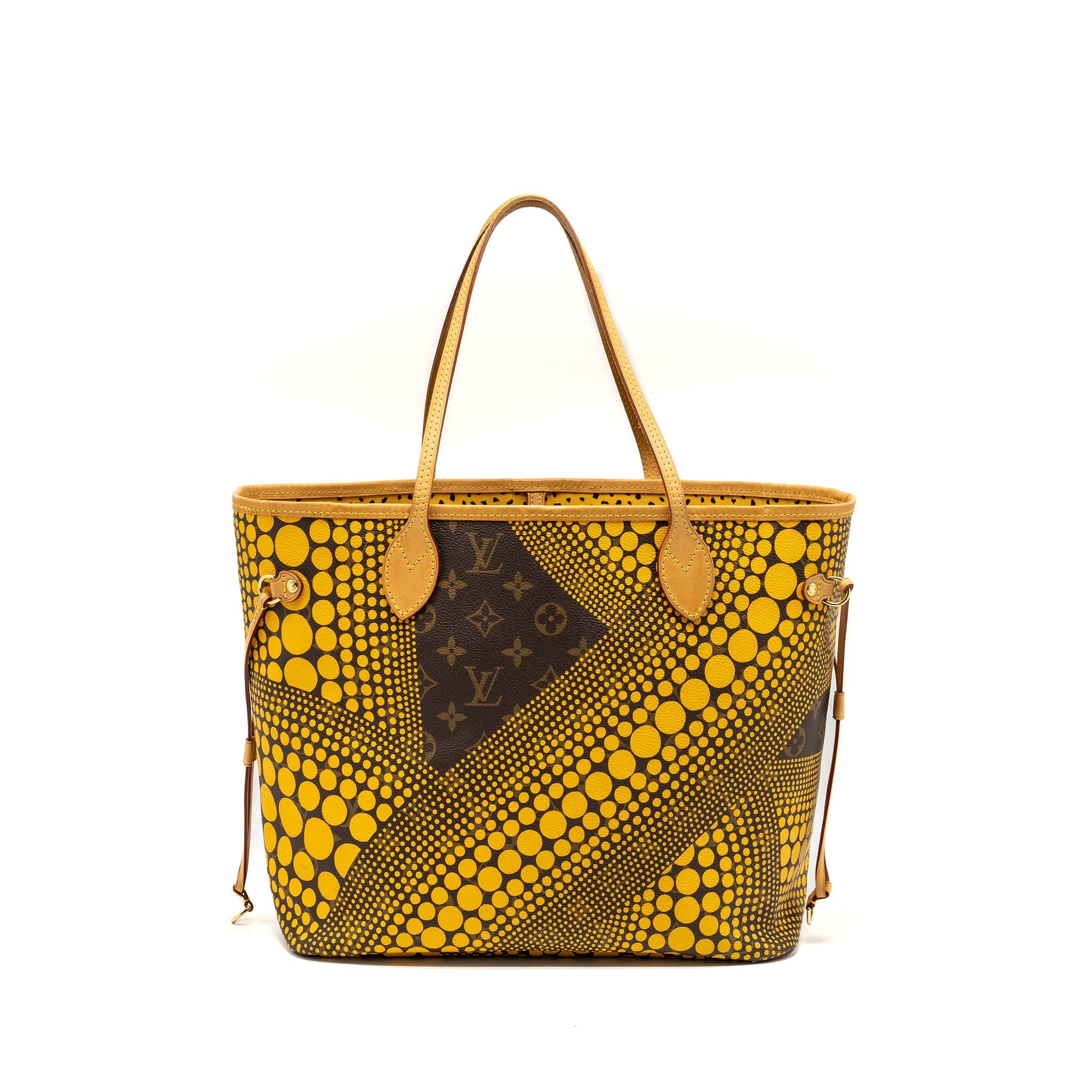 LOUIS VUITTON X YAYOI KUSAM NEVERFULL MM MONOGRAM CANVAS / YELLOW GHW