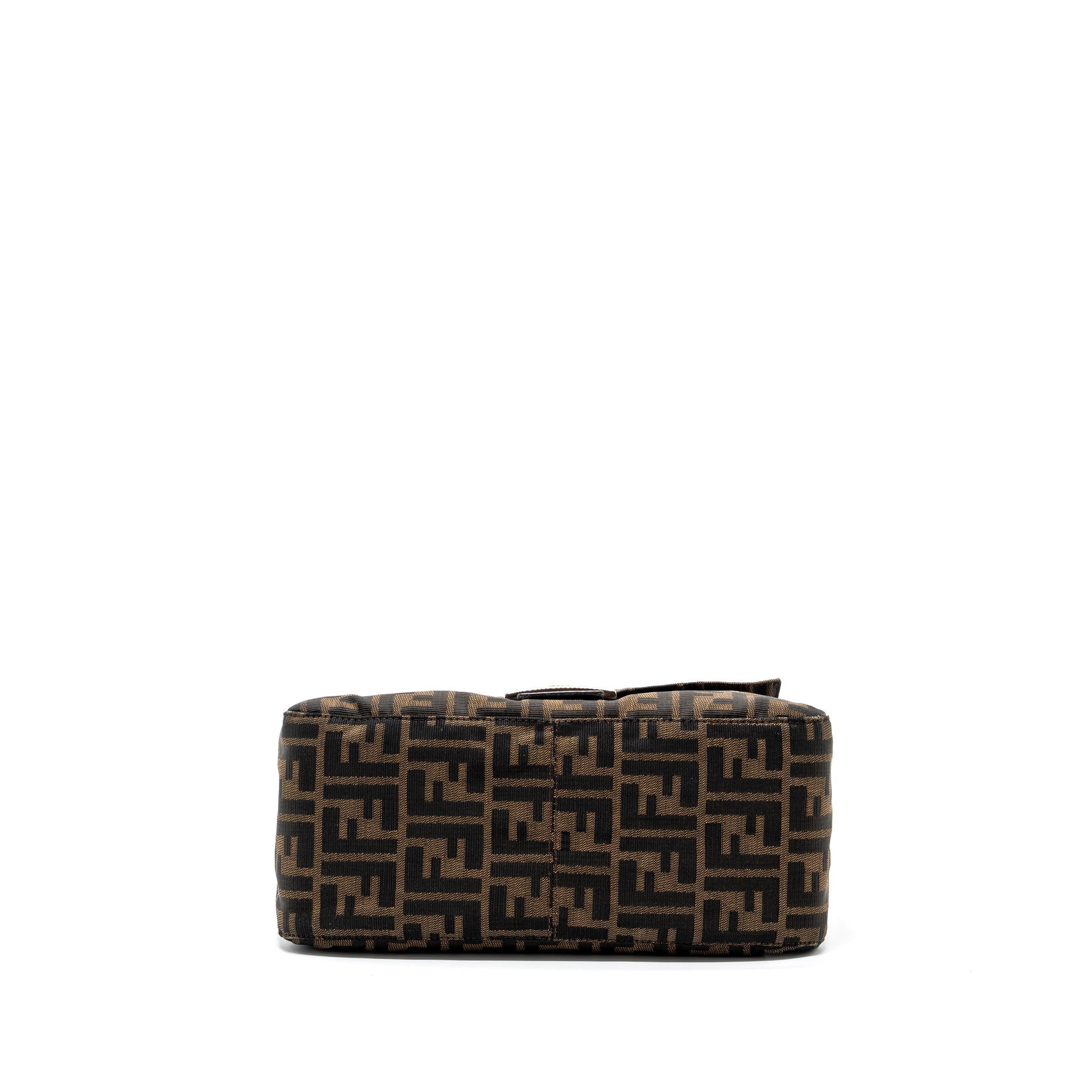 FENDI VINTAGE SHOULDER BAG FF JACQUARD CANVAS BROWN SHW