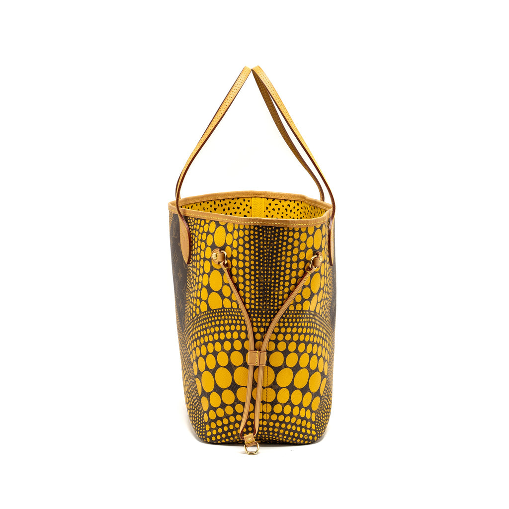 LOUIS VUITTON X YAYOI KUSAM NEVERFULL MM MONOGRAM CANVAS / YELLOW GHW