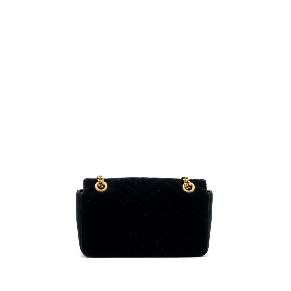 GUCCI SMALL GG MARMONT BAG VELVET BLACK GHW