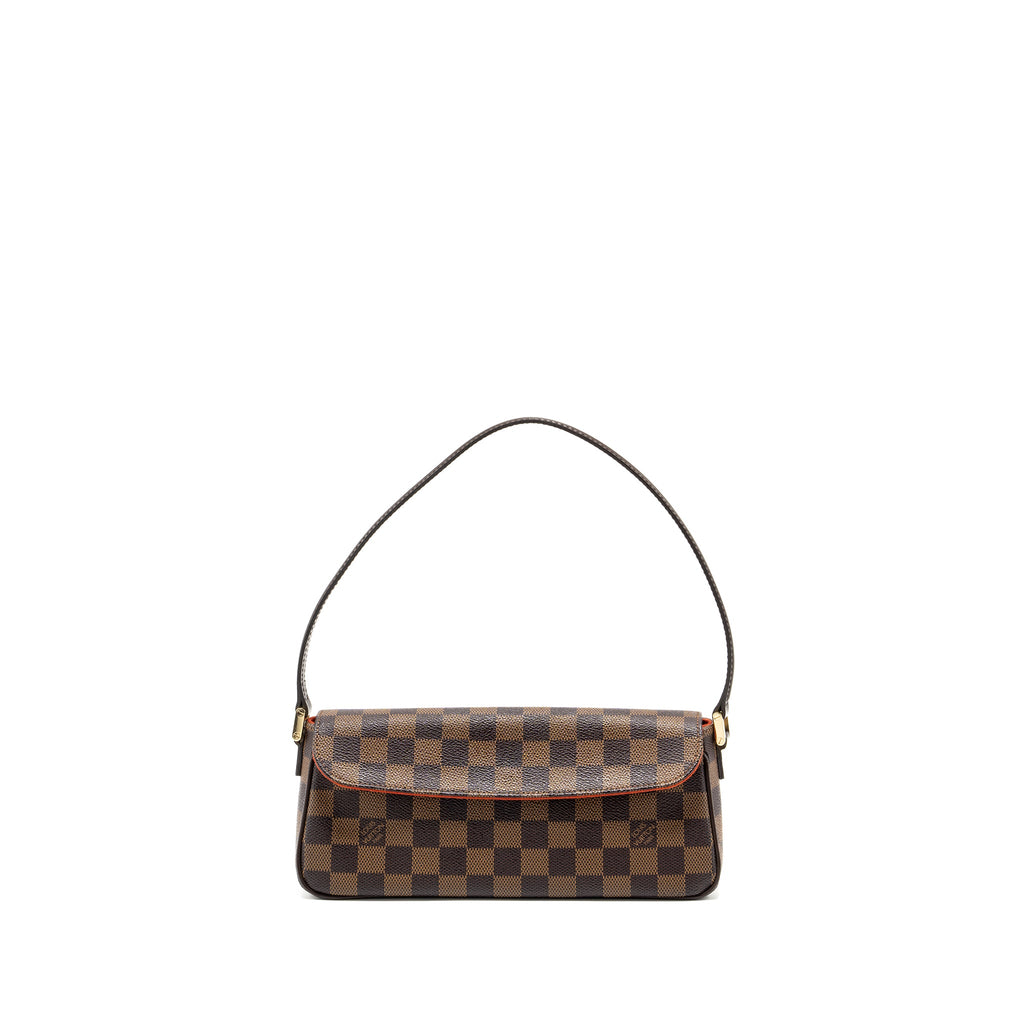 LOUIS VUITTON VINTAGE FLAP SHOULDER BAG DAMIER EBENE GHW