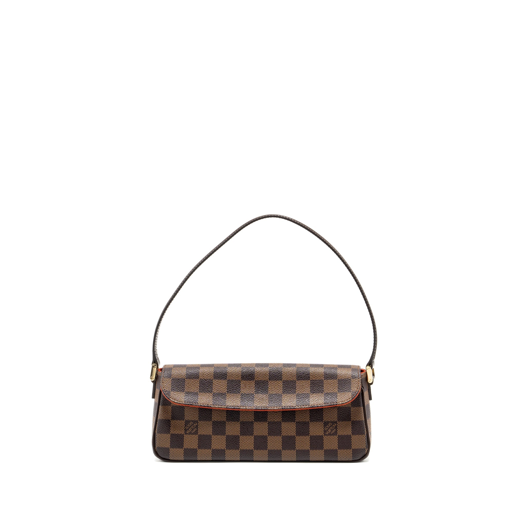 LOUIS VUITTON VINTAGE FLAP SHOULDER BAG DAMIER EBENE GHW