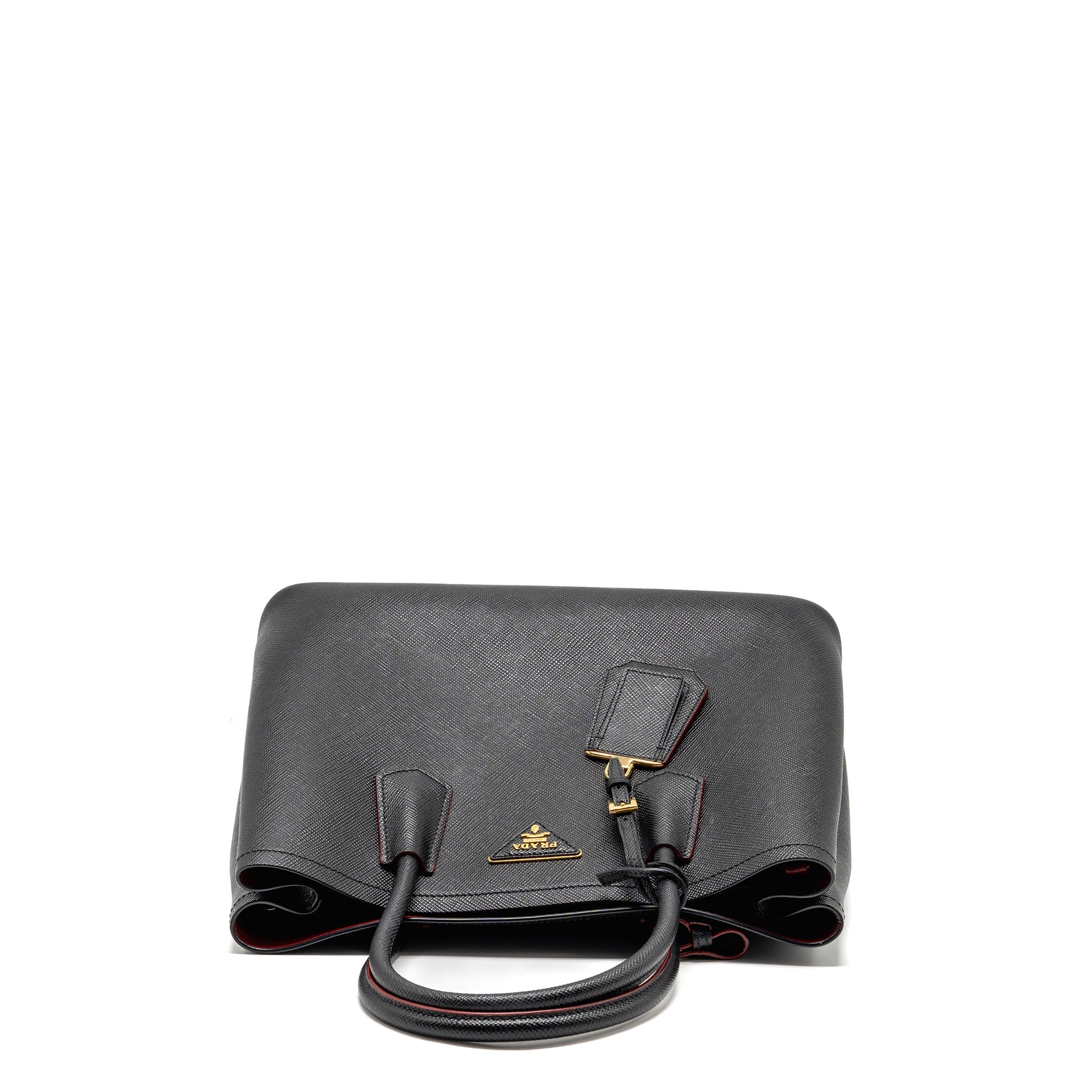 PRADA DOUBLE BAG SAFFIANO CALFSKIN BLACK GHW