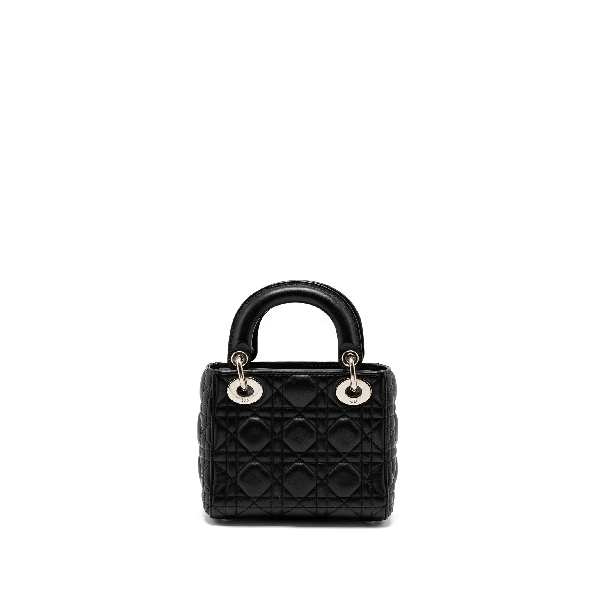 DIOR MINI LADY DIOR LAMBSKIN BLACK SHW