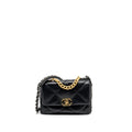 CHANEL SMALL 19 BAG LAMBSKIN BLACK MULTICOLOUR HARDWARE (MICROCHIP)