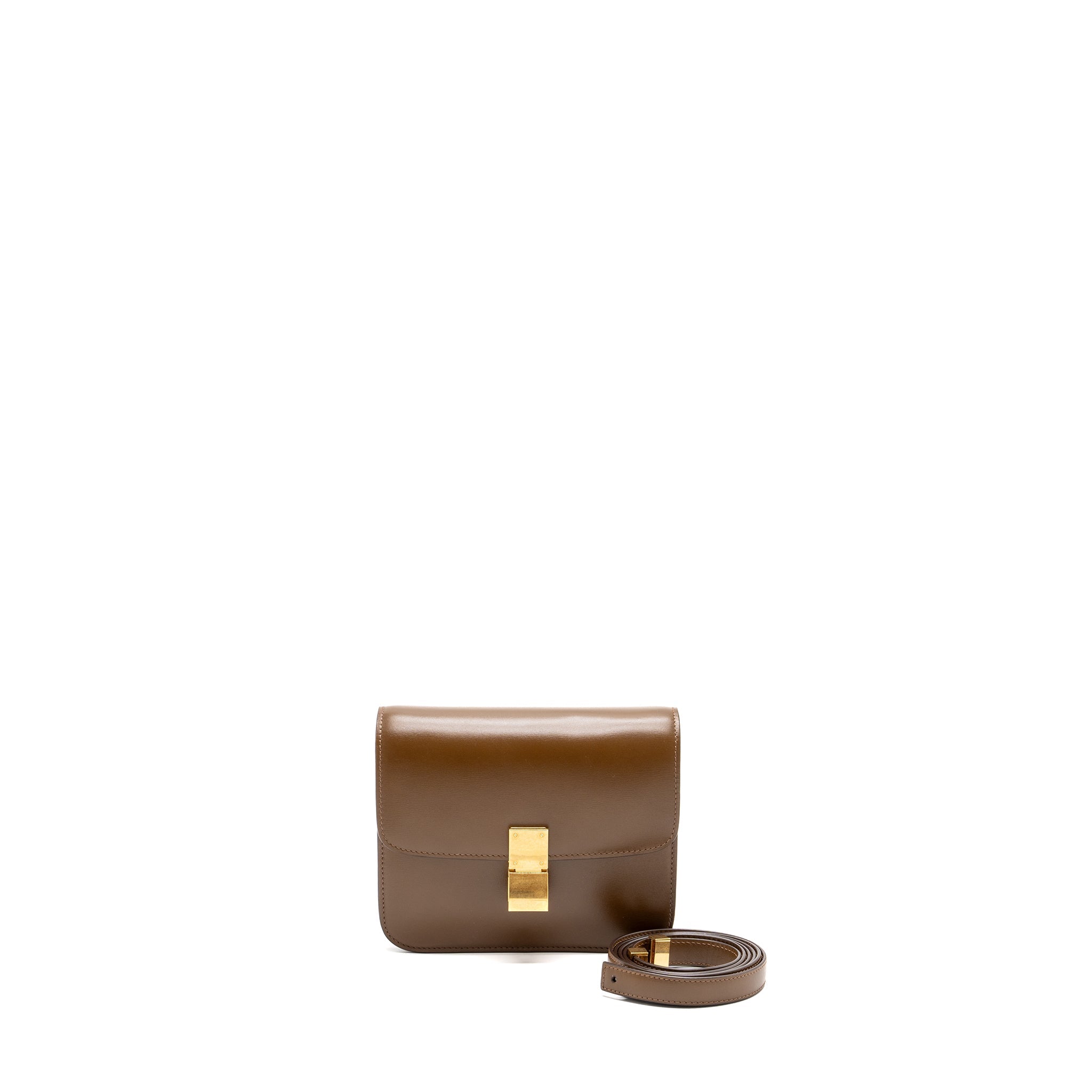CELINE TEEN CLASSIC BOX BAG CALFSKIN BROWN GHW