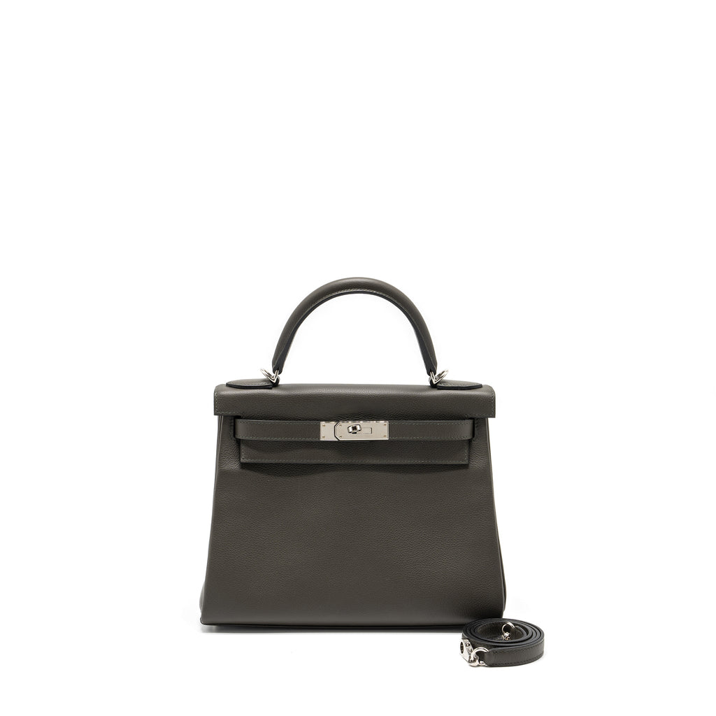 HERMES KELLY 28 EVERCOLOR VERT DE GRIS SHW