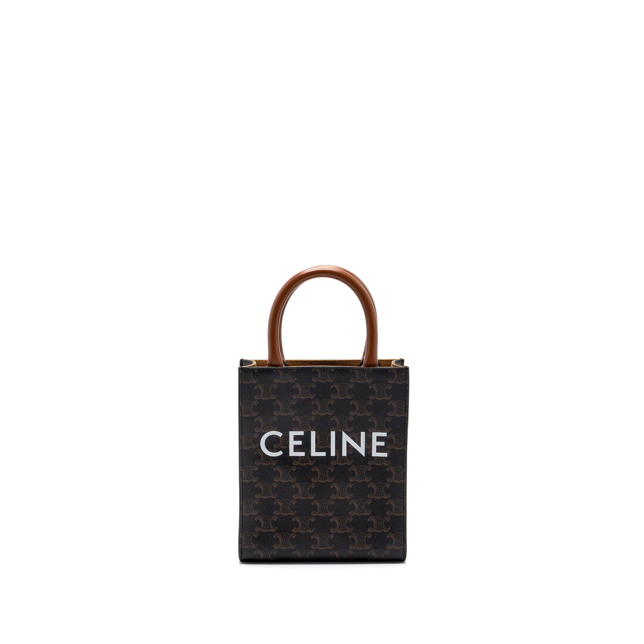 CELINE MINI VERTICAL CABAS TRIOMPHE CANVAS BROWN GHW