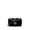 GUCCI SMALL GG MARMONT BAG VELVET BLACK GHW