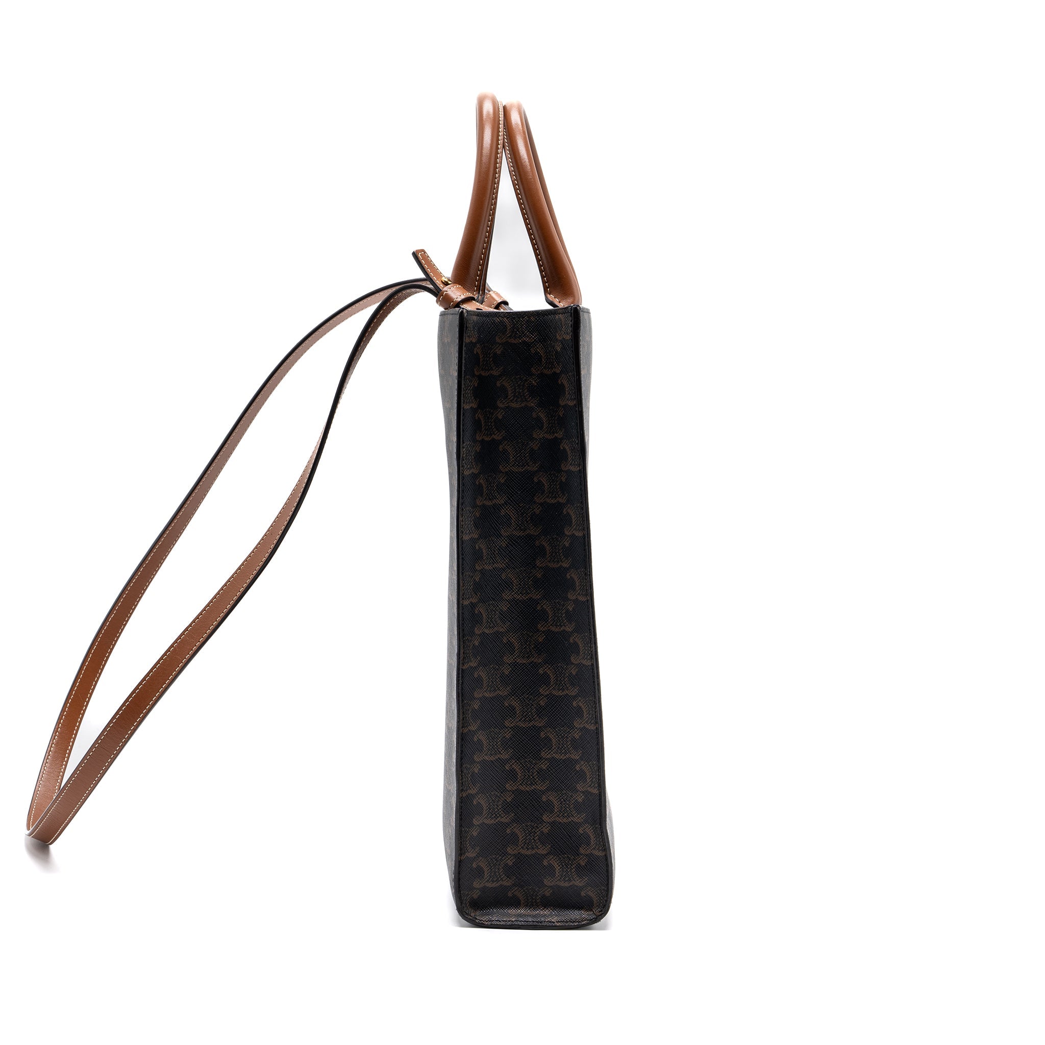 CELINE VERTICAL CABAS TRIOMPHE CANVAS/ LEATHER GHW