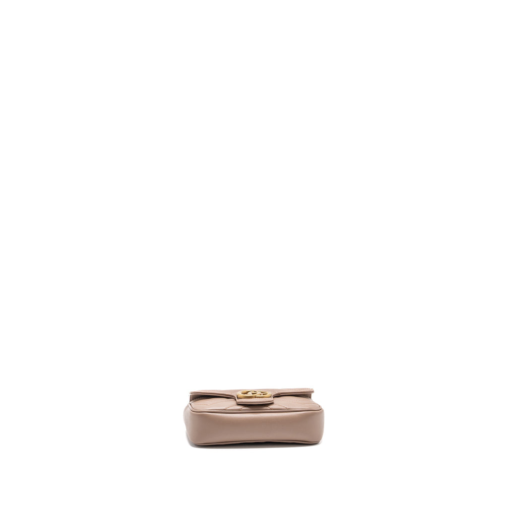 GUCCI SUPER MINI GG MARMONT BAG CALFSKIN BEIGE GHW