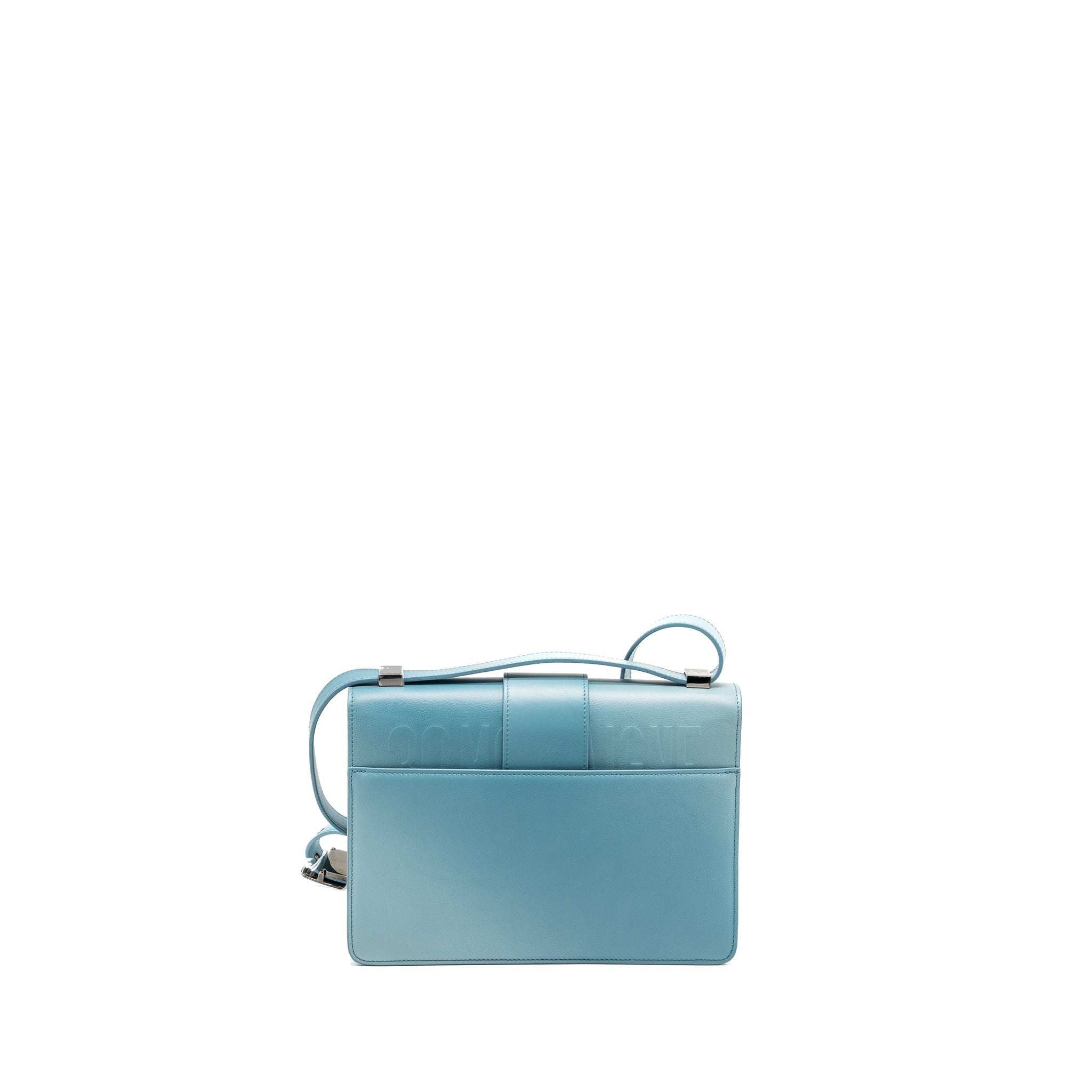 DIOR 30 MONTAIGNE MEDIUM FLAP BAG CALFSKIN GRADIENT BLUE WITH BLACK HARDWARE
