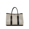 HERMES GARDEN PARTY 36 CANVAS/LEATHER BLACK/WHITE SHW
