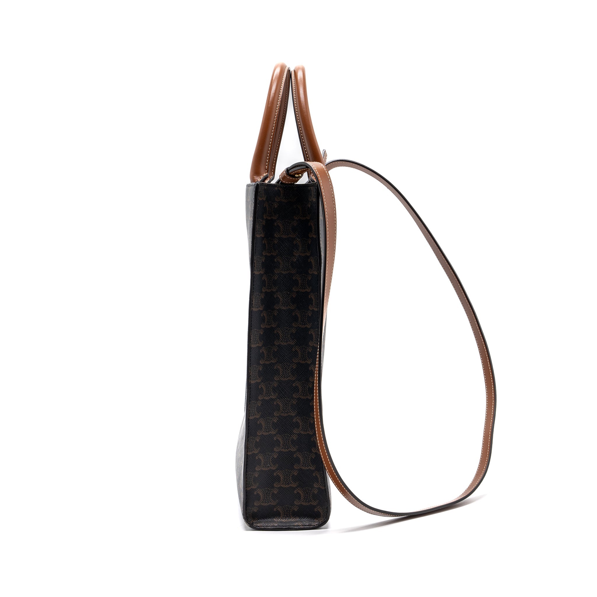 CELINE VERTICAL CABAS TRIOMPHE CANVAS/ LEATHER GHW