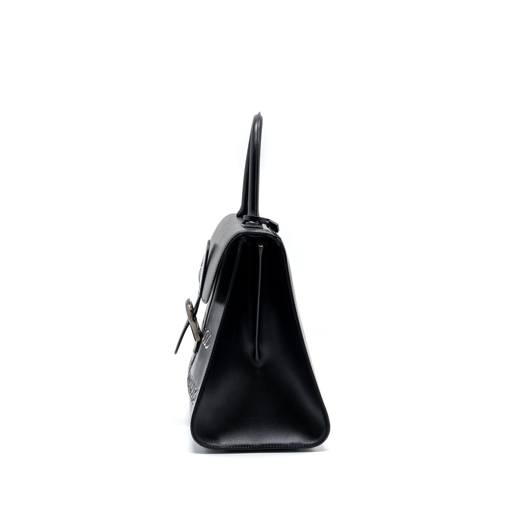 DELVAUX L’HUMOUR BRILLIANT CECI N’EST PAS UN DELVAUX BAG BOX CALFSKIN BLACK SHW