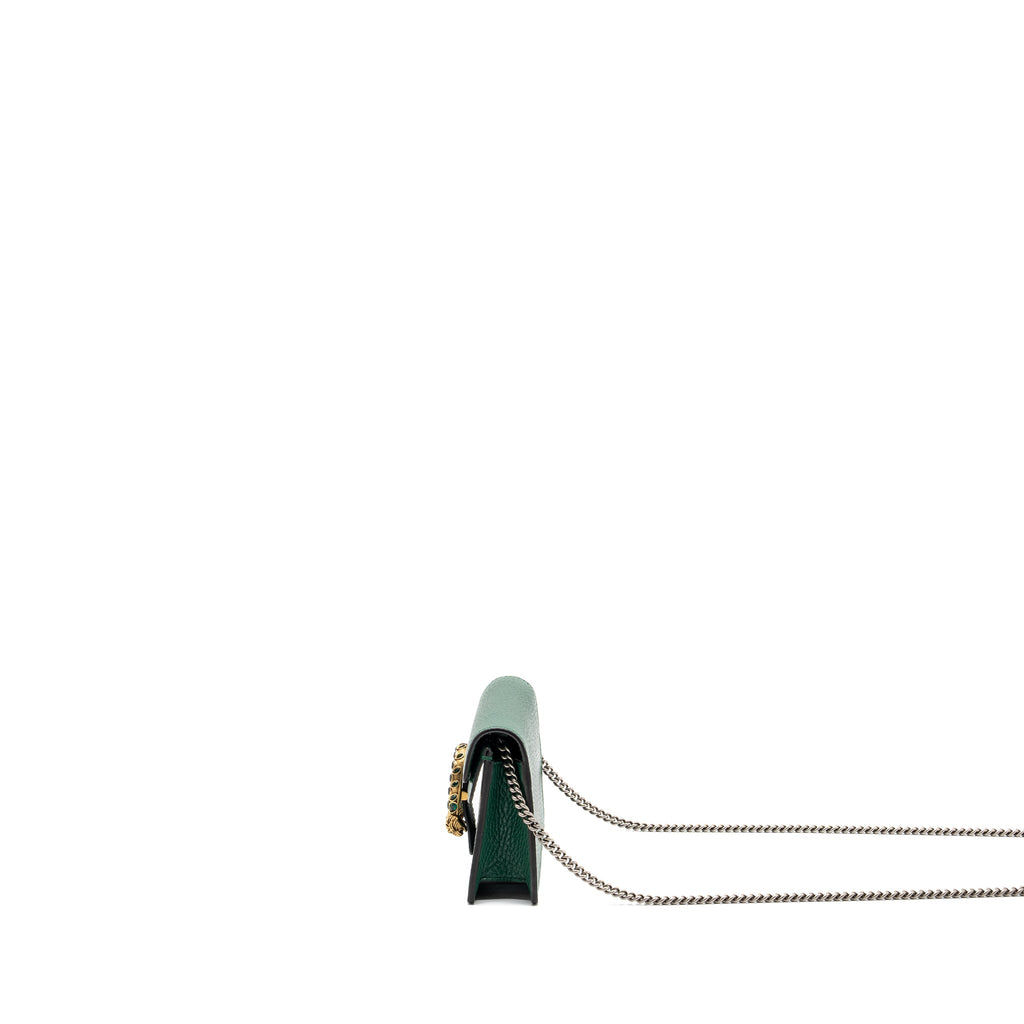 GUCCI DIONYSUS SUPER MINI LEATHER GREEN GHW