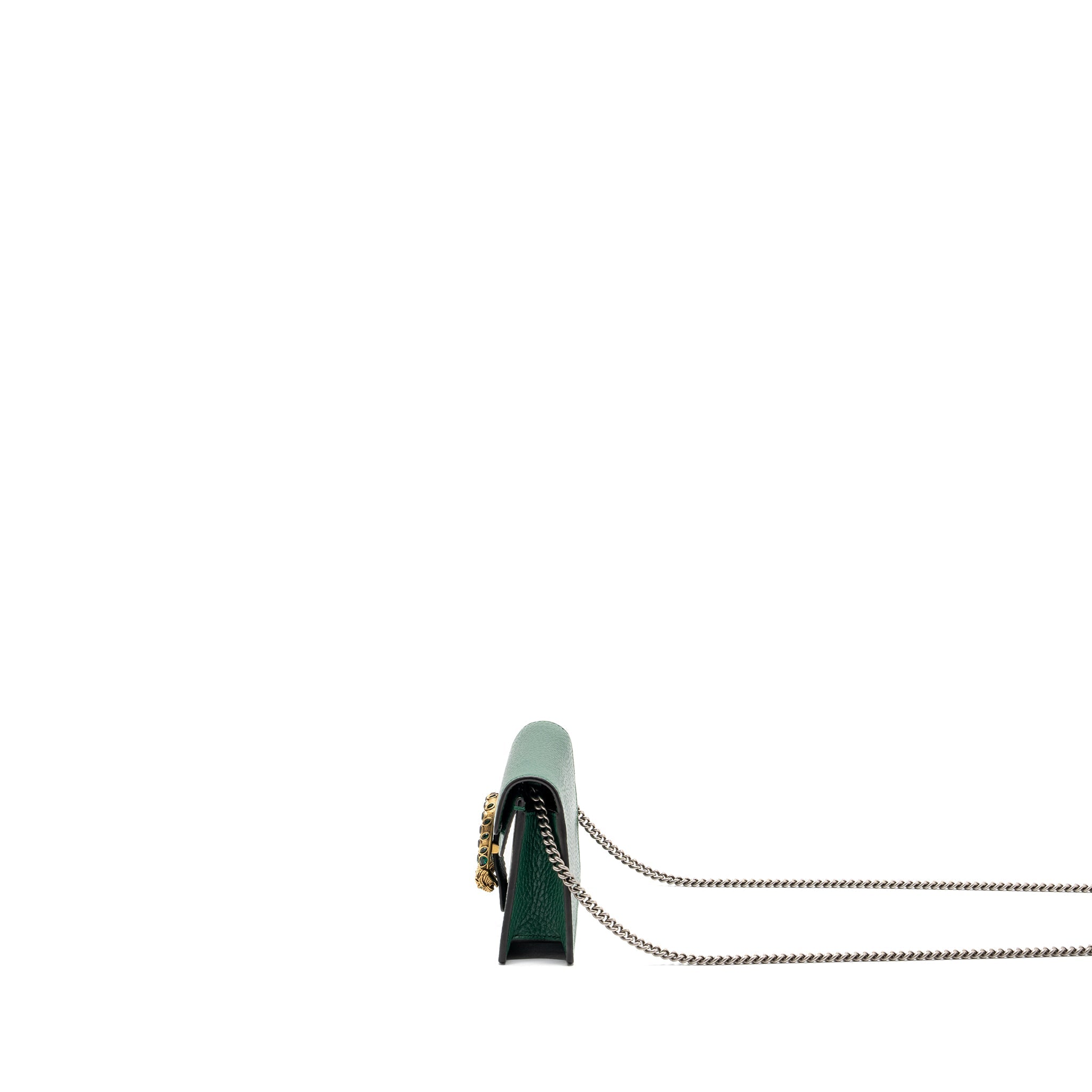 GUCCI DIONYSUS SUPER MINI LEATHER GREEN GHW