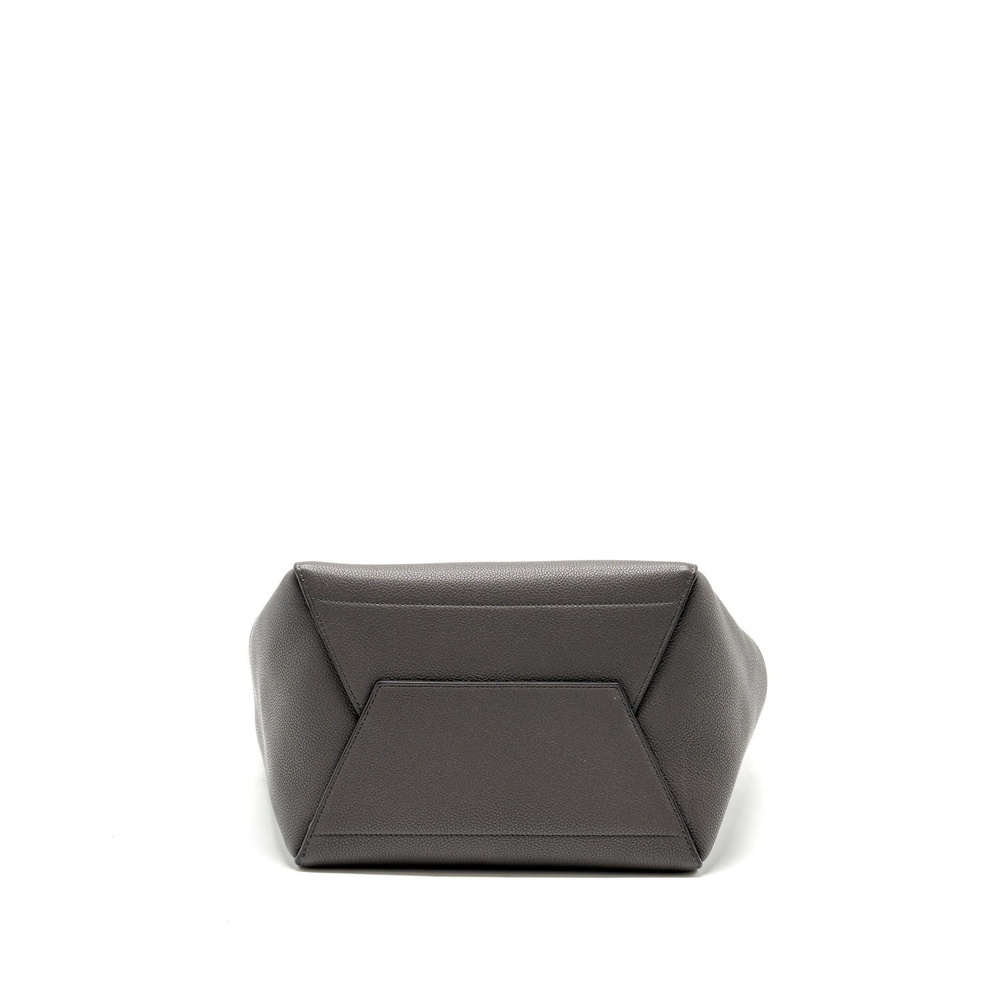 CELINE SANGLE BUCKET BAG GRAINED CALFSKIN GREY GHW