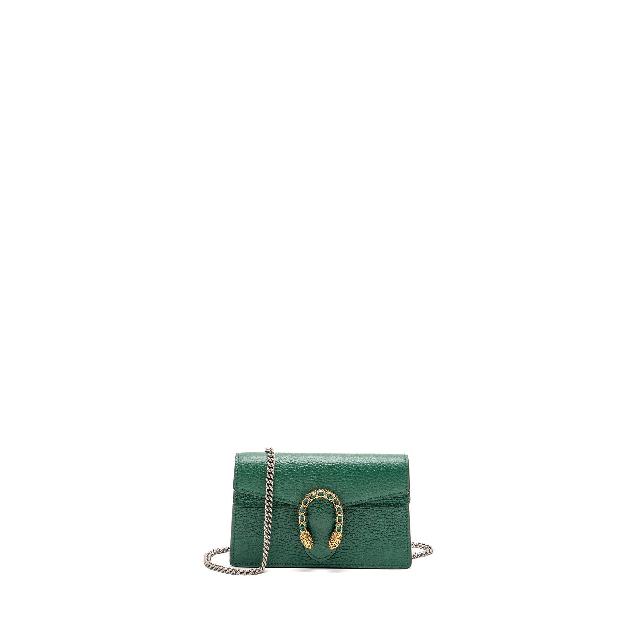 GUCCI DIONYSUS SUPER MINI LEATHER GREEN GHW
