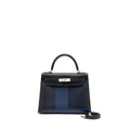 HERMES KELLY 28 LETTER C SPECIAL ORDER EPSOM/TOGO/CHÈVRE MYSORE BLACK/BLUE SHW