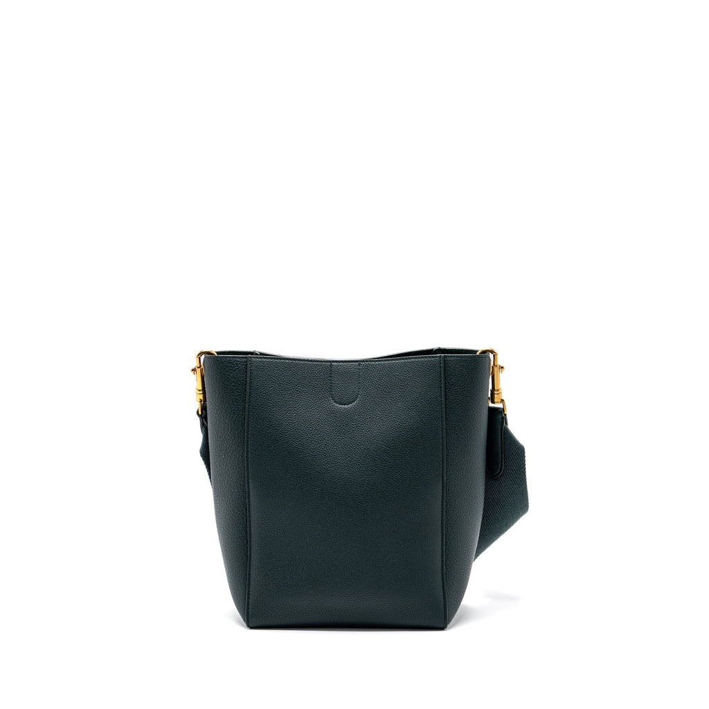 CELINE SMALL SANGLE BUCKET BAG CALFSKIN DARK GREEN GHW