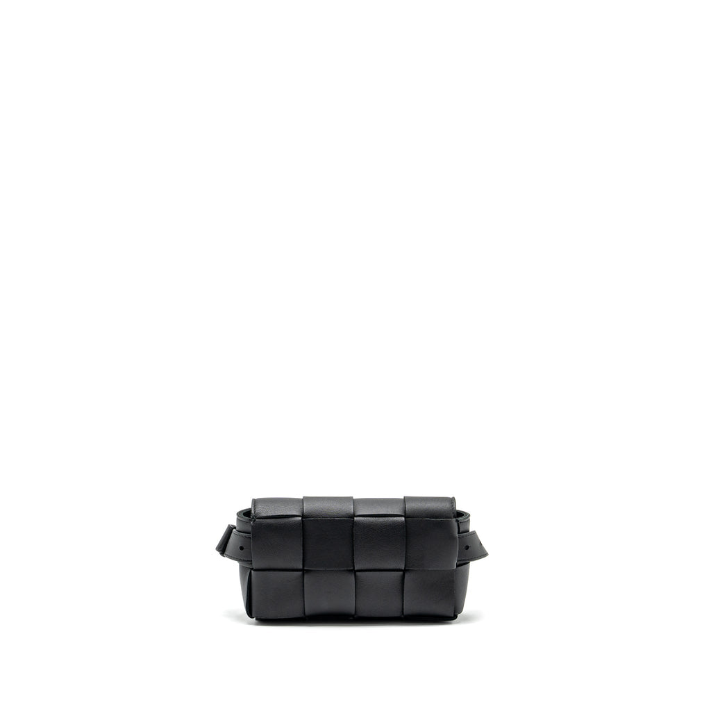 BOTTEGA VENETA CASSETTE BELT BAG LAMBSKIN BLACK GHW