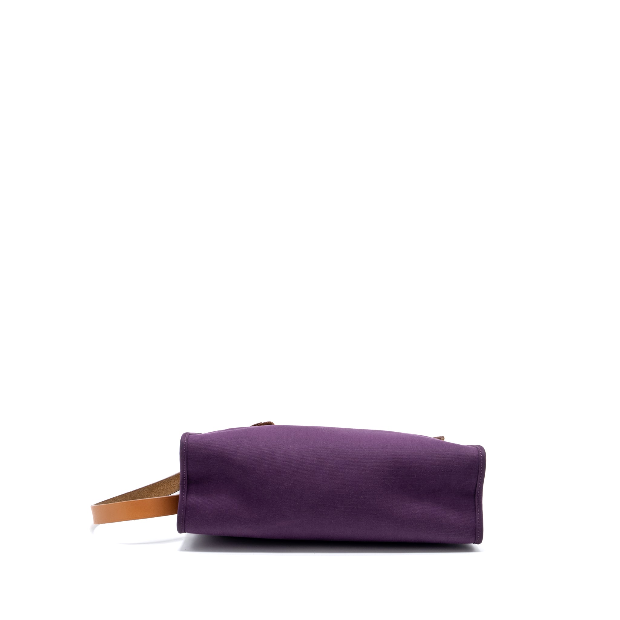 HERMES HERBAG 31 ZIP BAG CANVAS/HUNTER LEATHER PURPLE SHW