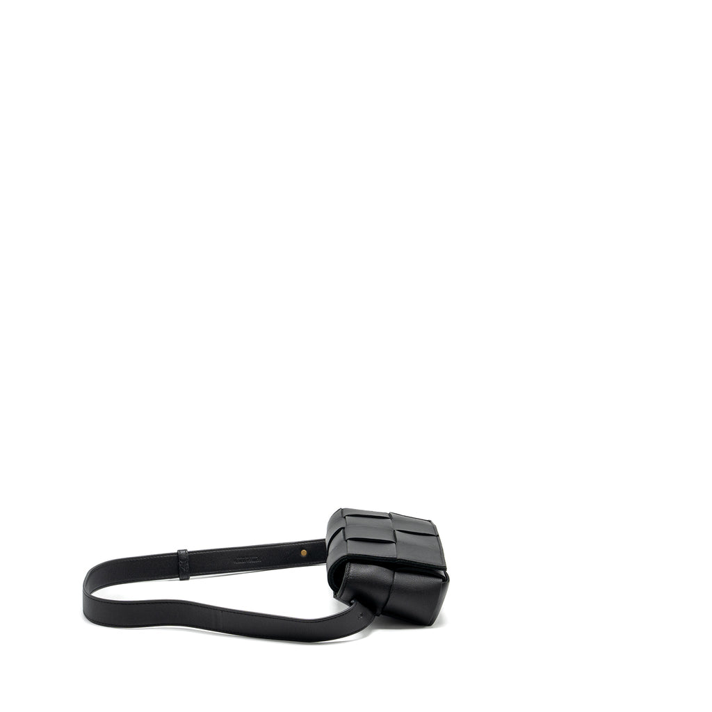 BOTTEGA VENETA CASSETTE BELT BAG LAMBSKIN BLACK GHW