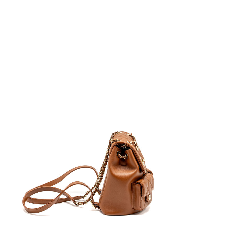 CHANEL 23A TRIPLE PACK BACKPACK CALFSKIN CARAMEL LGHW (MICROCHIP)