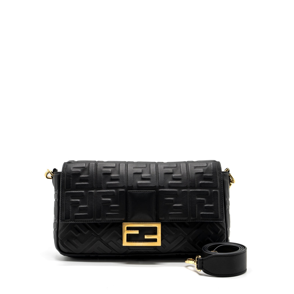 FENDI LARGE BAGUETTE BAG NAPPA BLACK GHW