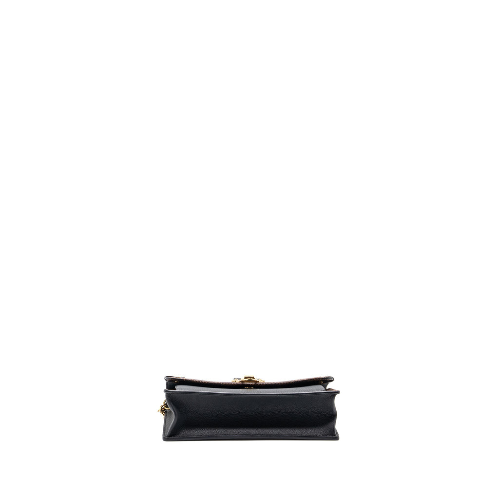 LOUIS VUITTON VAVIN CHAIN WALLET DAMIER EBENE/BLACK GHW (NEW VERSION)