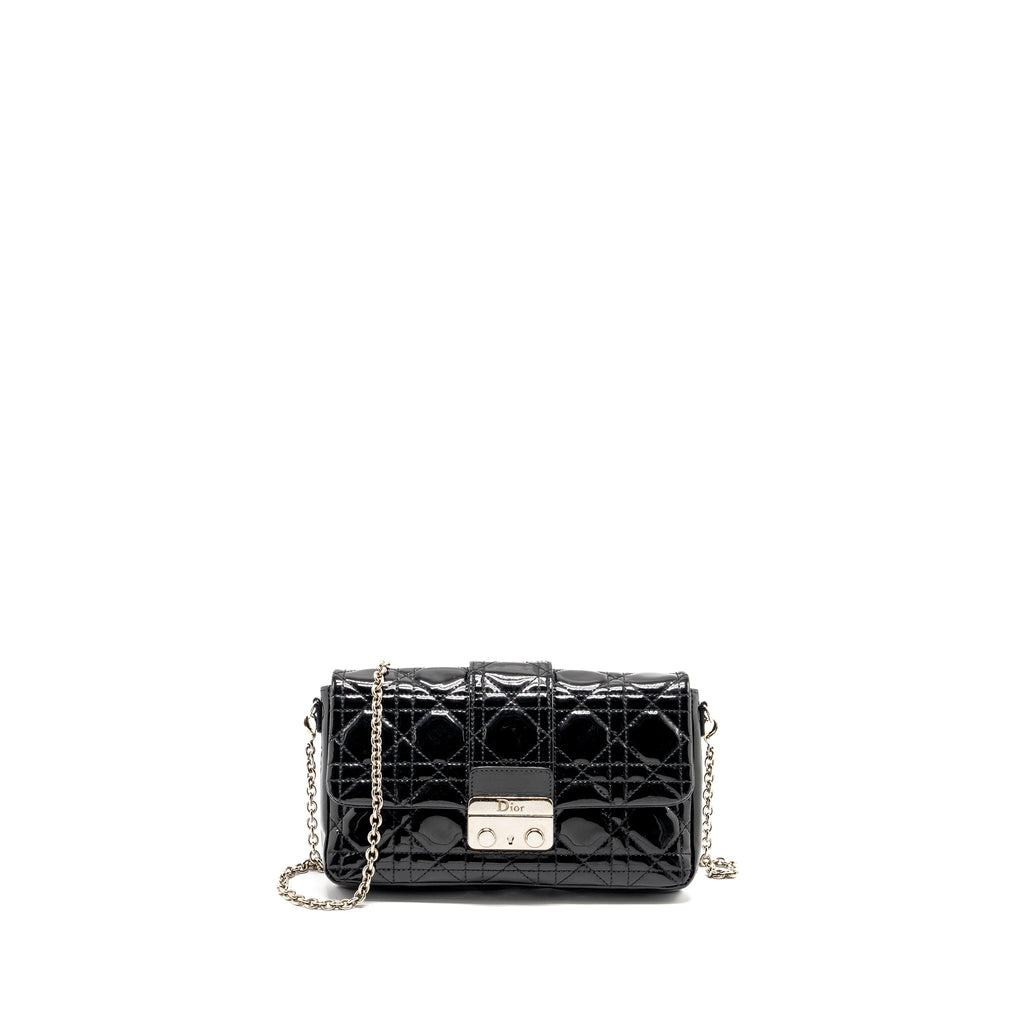 DIOR MISS DIOR POCHETTE PATENT BLACK SHW