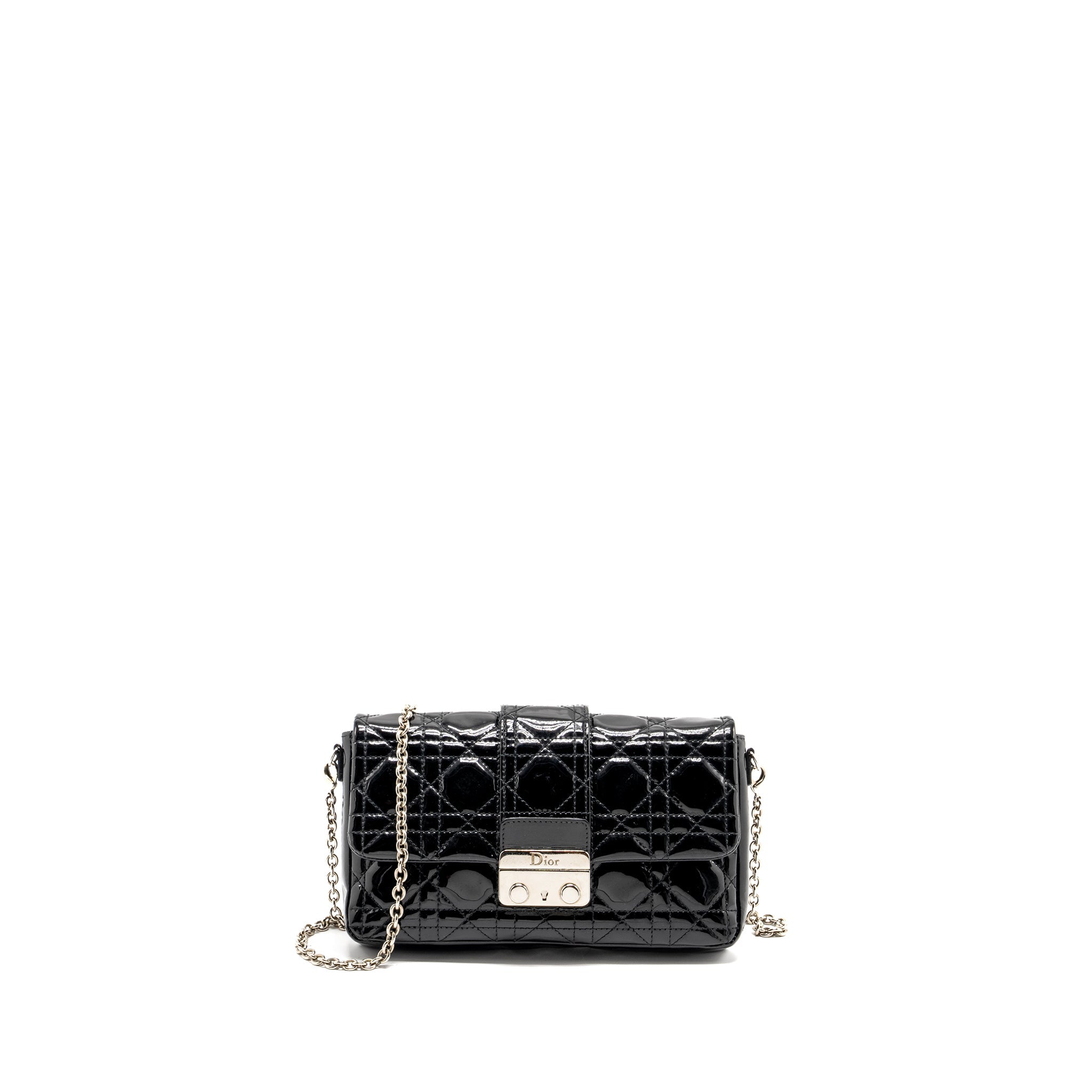 DIOR MISS DIOR POCHETTE PATENT BLACK SHW